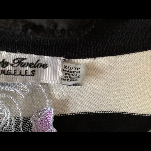 Twelve by Twelve Black off White Striped Cardigan Size XS - Picture 8 of 10